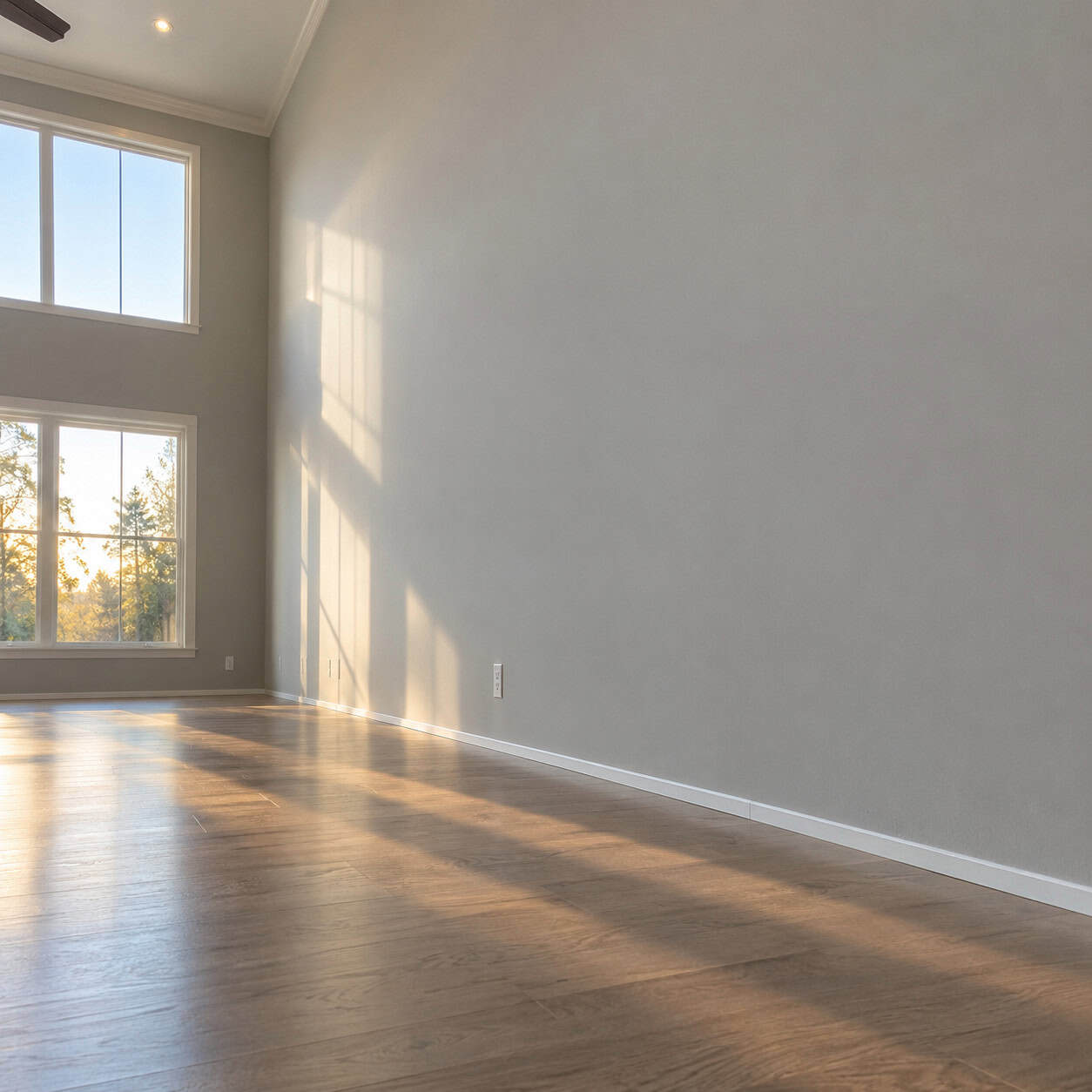 2¼-Inch Builder Baseboard in a 9-Foot Room