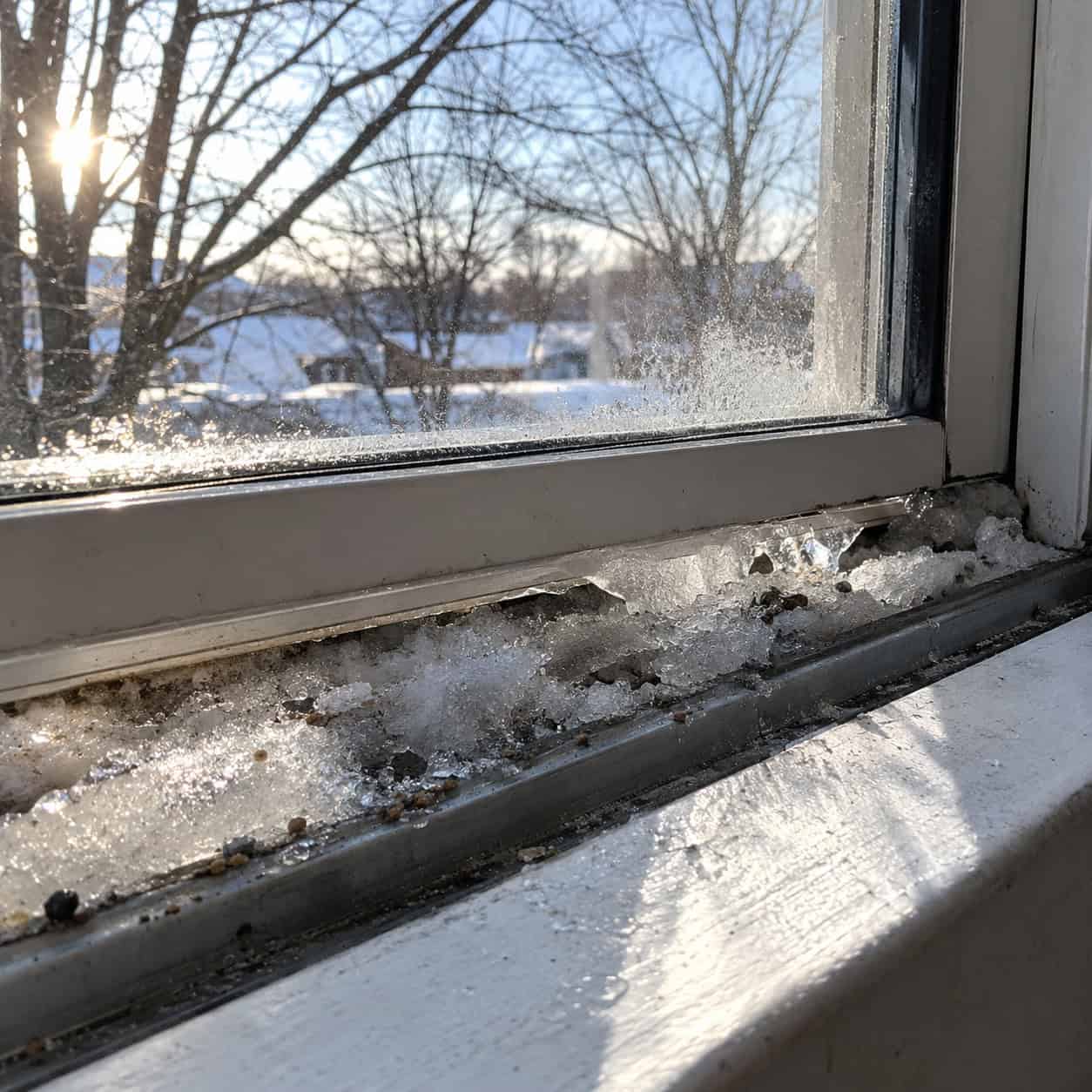 Horizontal sliders on the windy side of the house