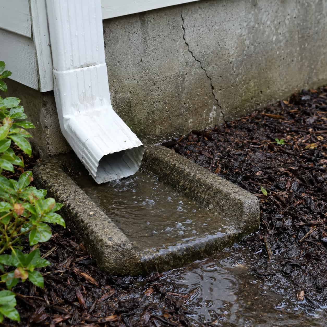 Downspouts That Dump Right at the Foundation