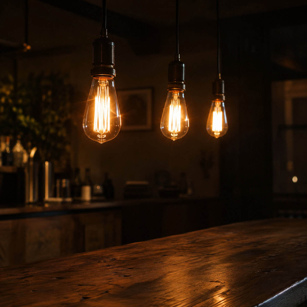 Exposed Edison Filament Bulbs
