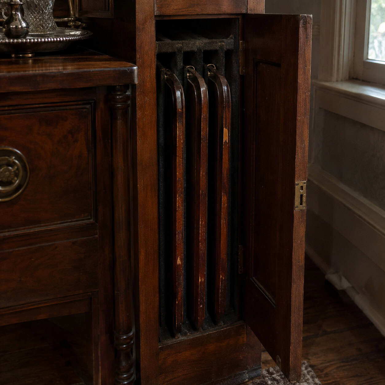 The Leaf Cabinet Built to Hold the Table's Spare Boards