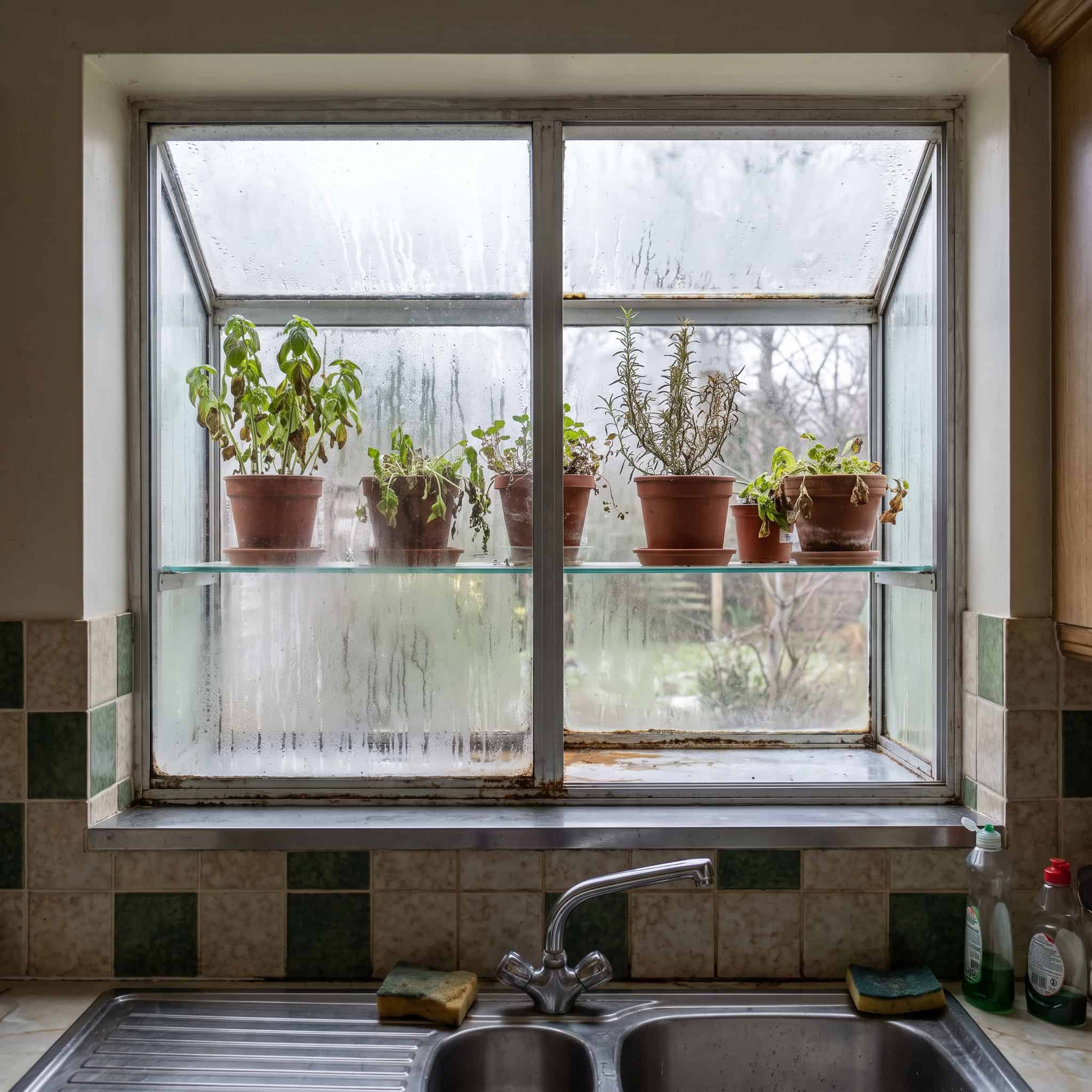 The greenhouse garden window over the kitchen sink