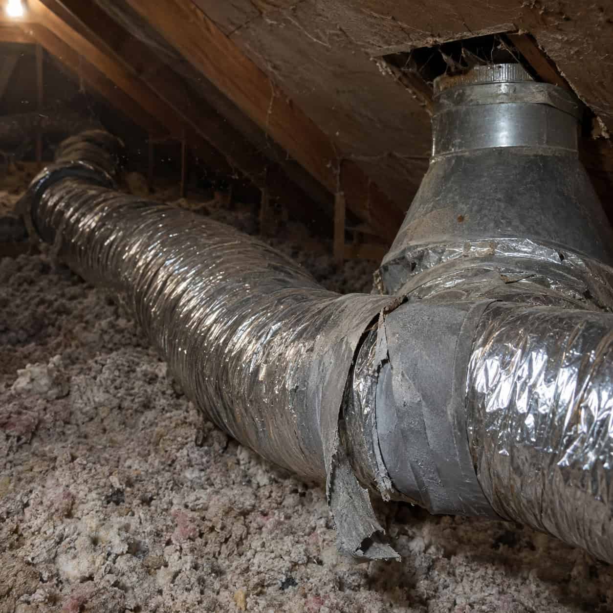 Leaky, Under-Insulated Ducts Running Through the Attic