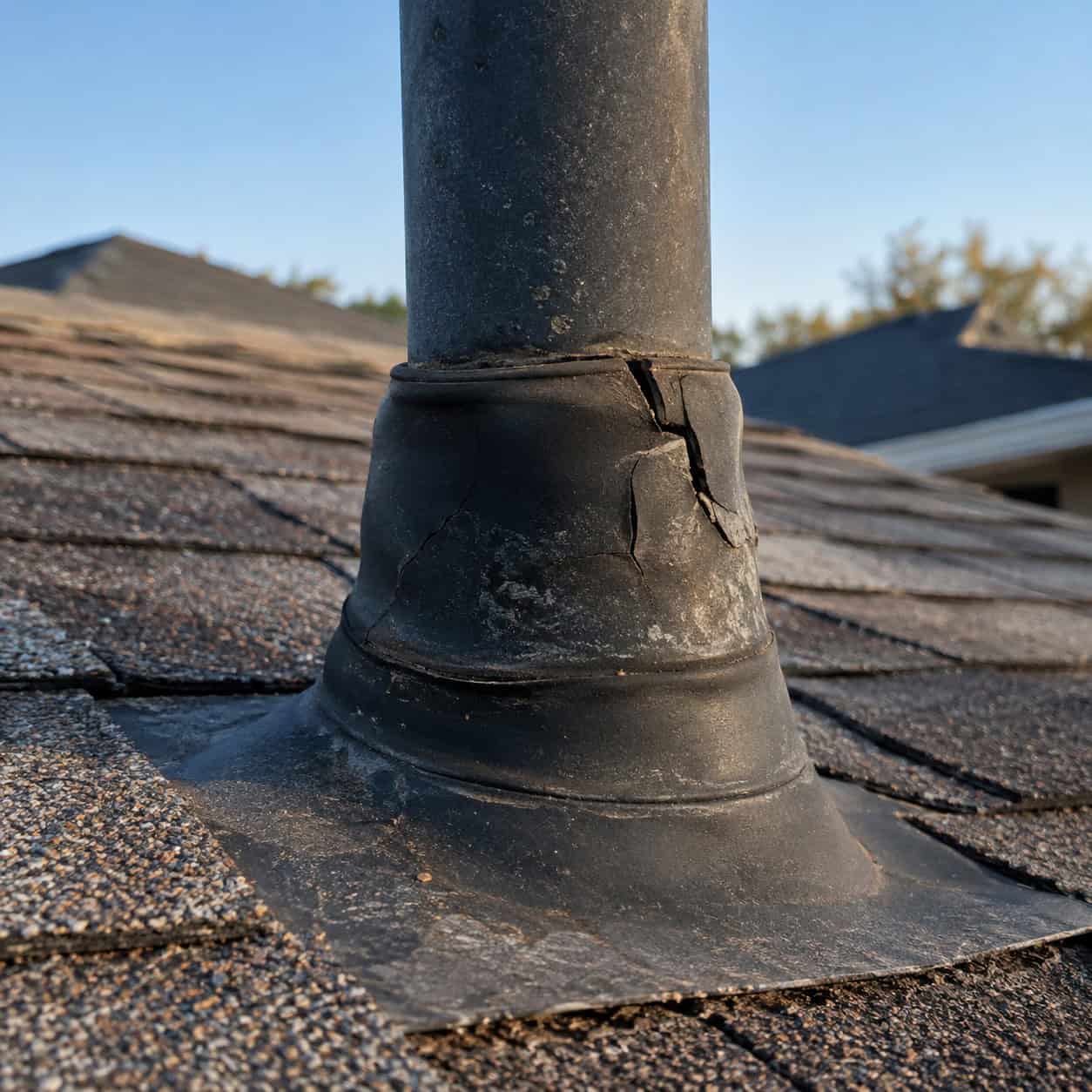 Rubber Pipe Boots Around Plumbing Vents