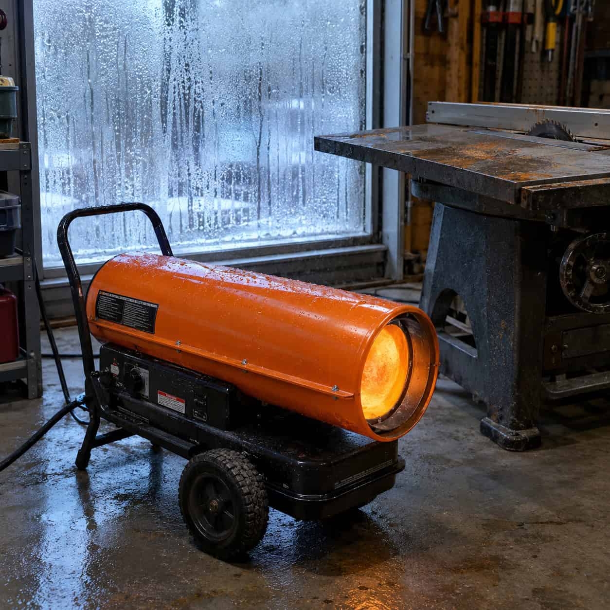 An unvented propane or kerosene salamander heater