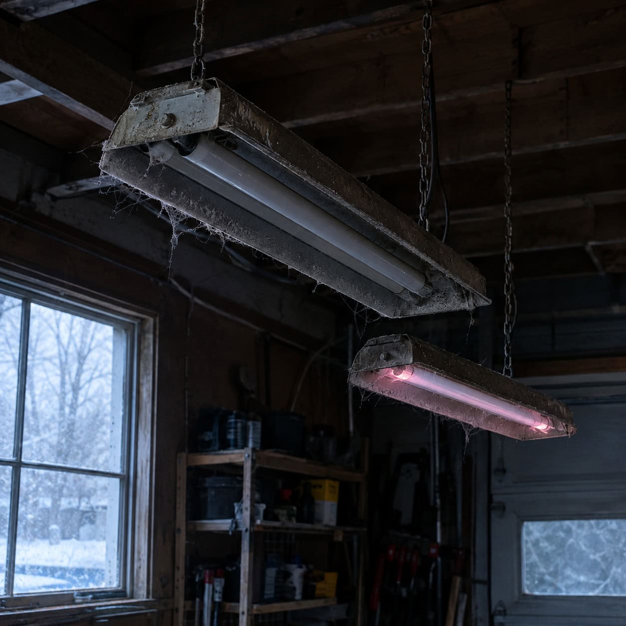 Cheap fluorescent tube shop lights