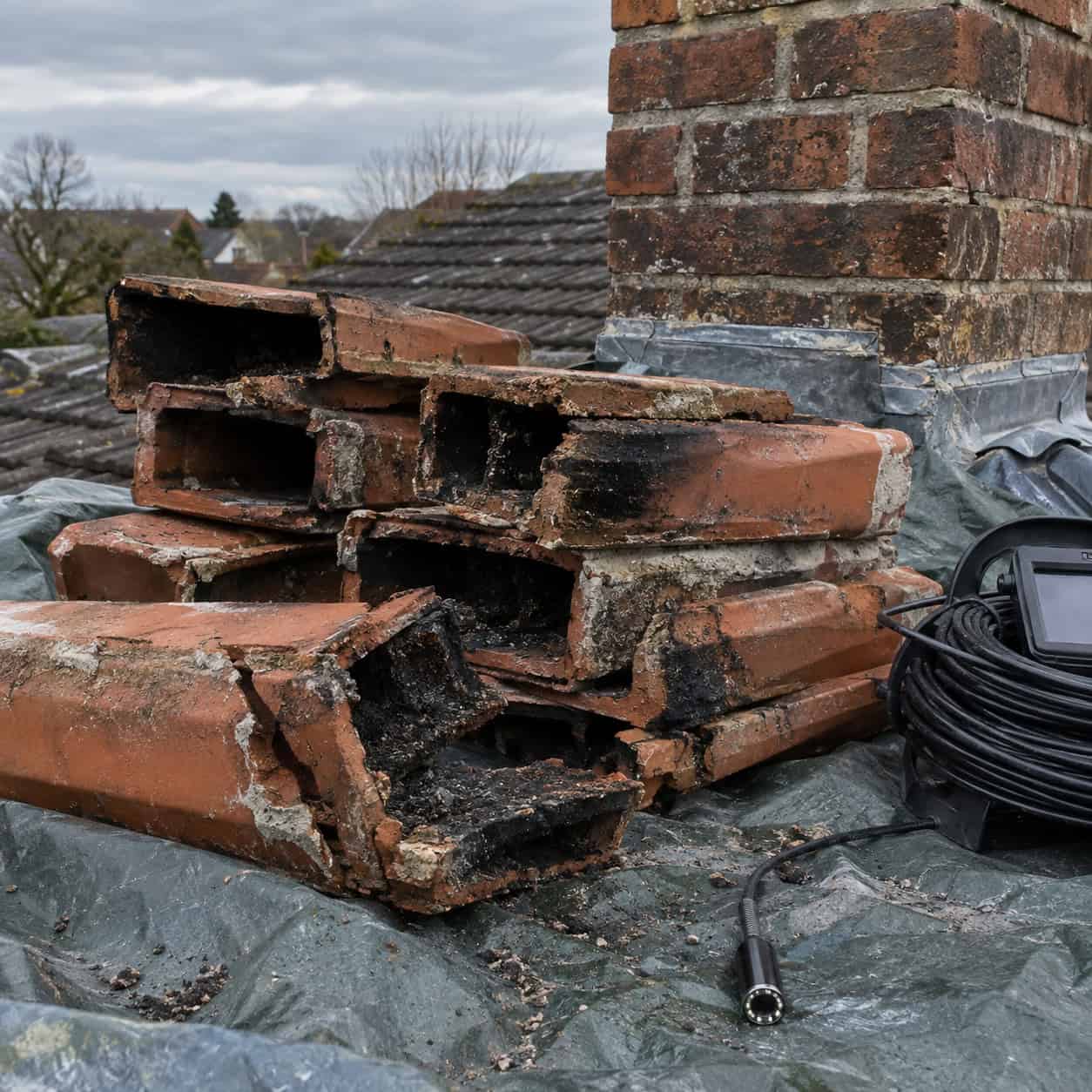 Reusing a Cracked Clay-Tile Flue