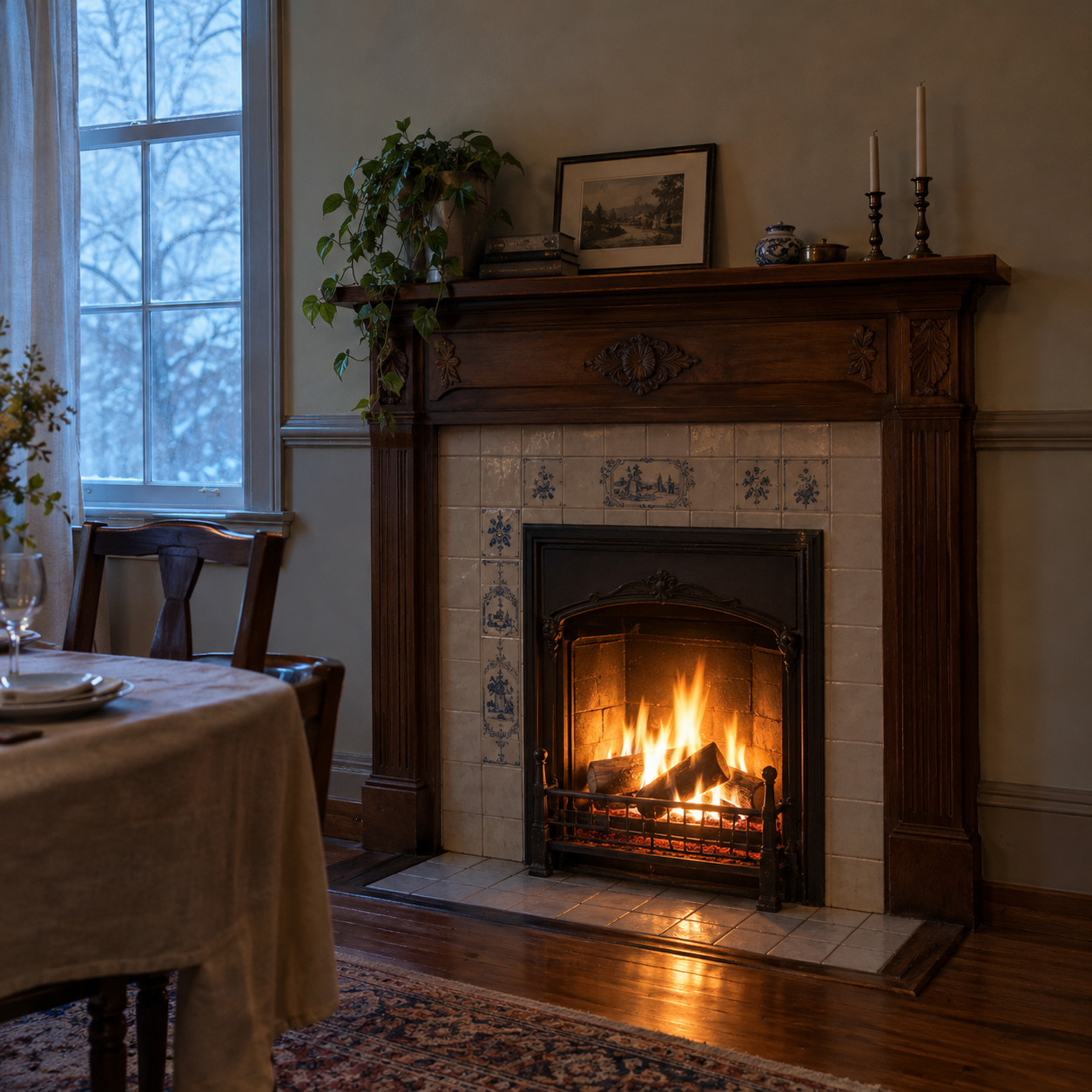 A Dining Room Fireplace With Its Own Flue