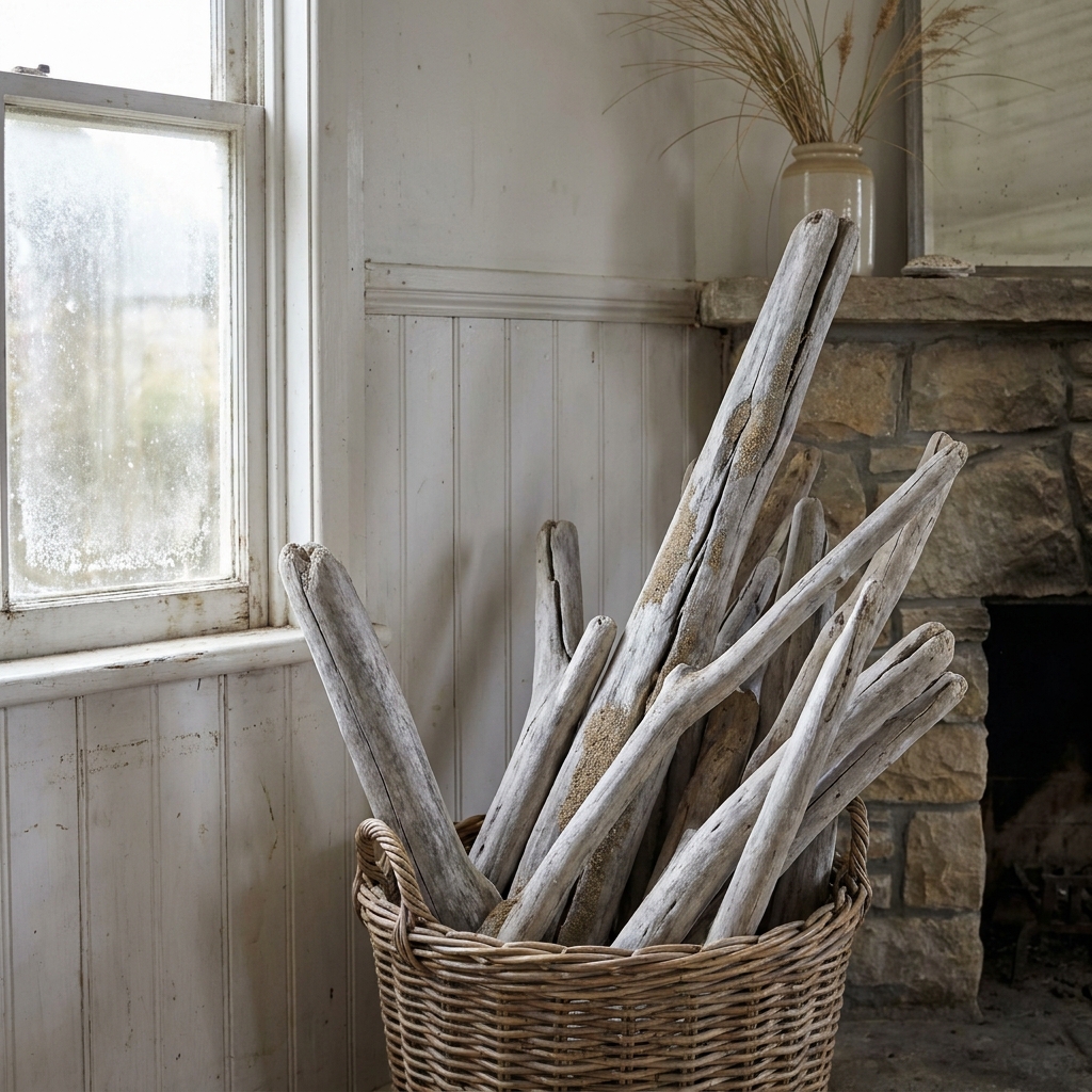 Beach Driftwood on the Hearth
