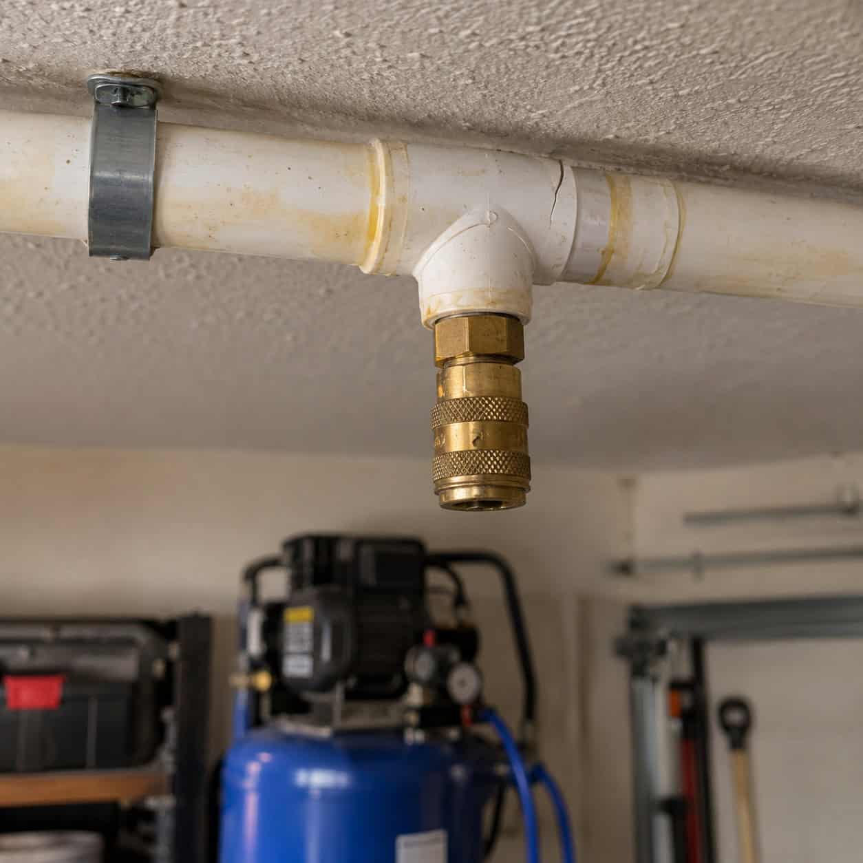 PVC pipe for the compressed air lines