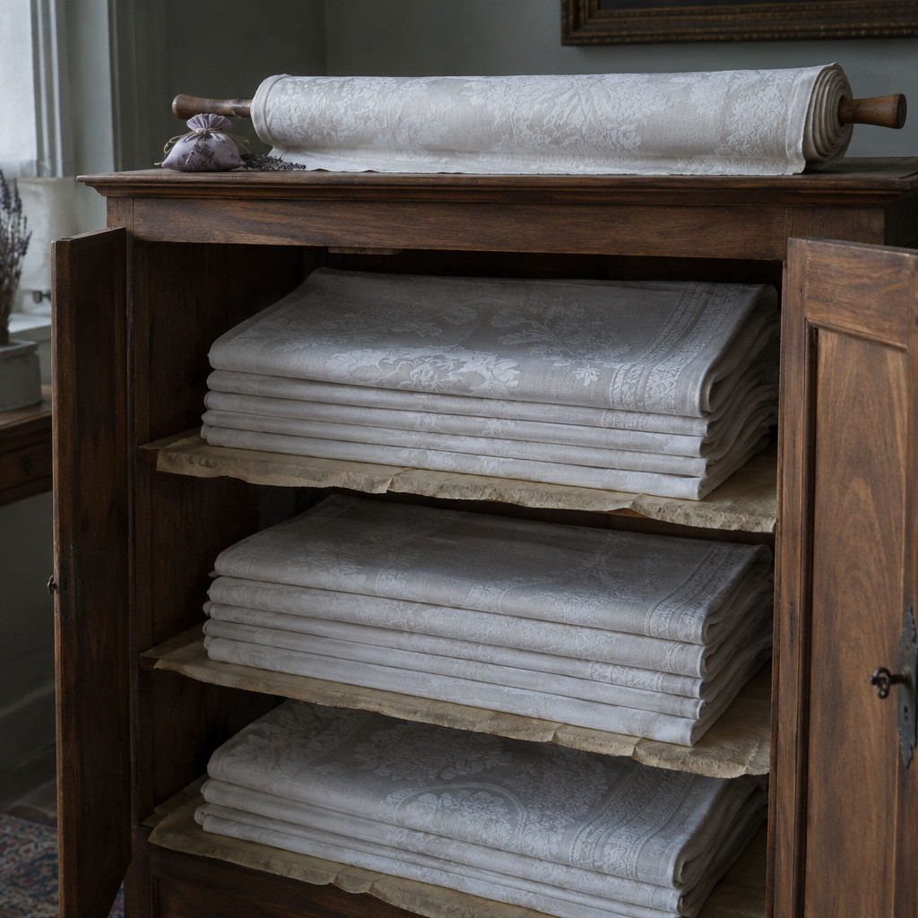 The Linen Press and the Banquet-Length Damask Cloth