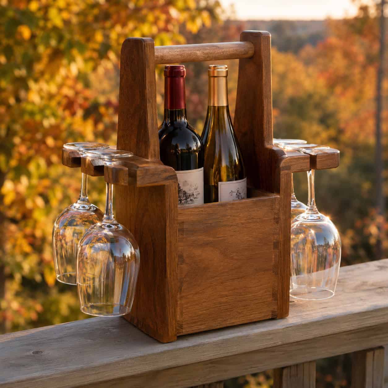 The Wine Bottle and Glass Caddy