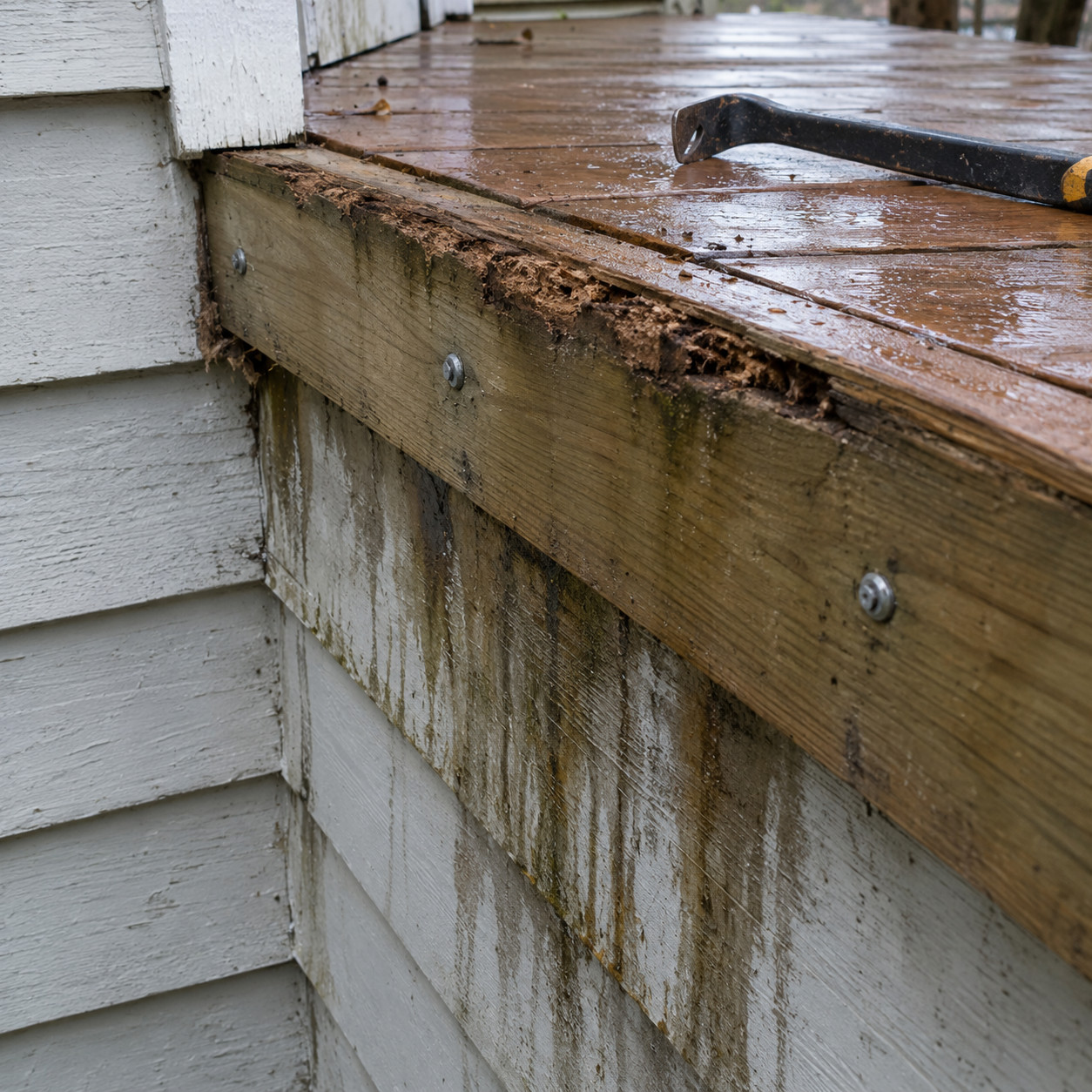 A Deck Ledger Bolted Straight to the Siding