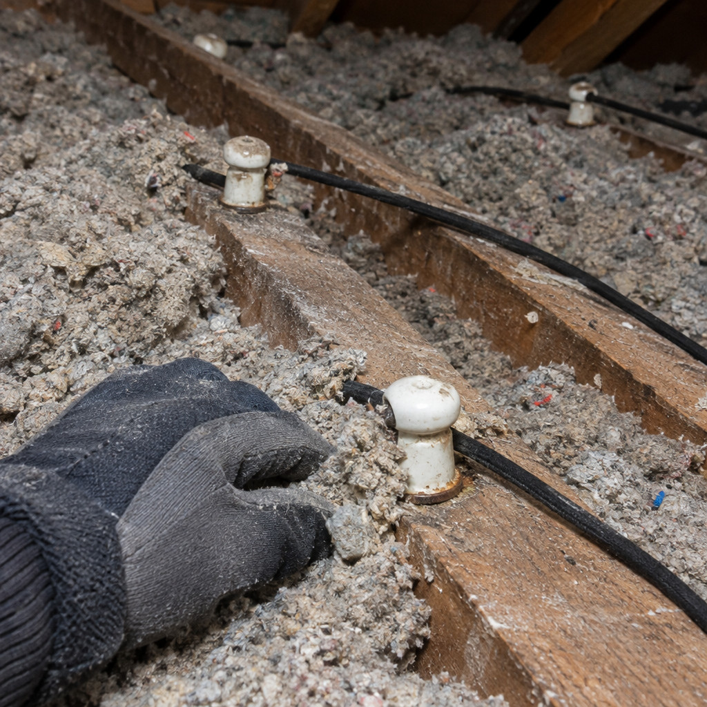 Knob-and-Tube Wiring Buried Under Blown-In