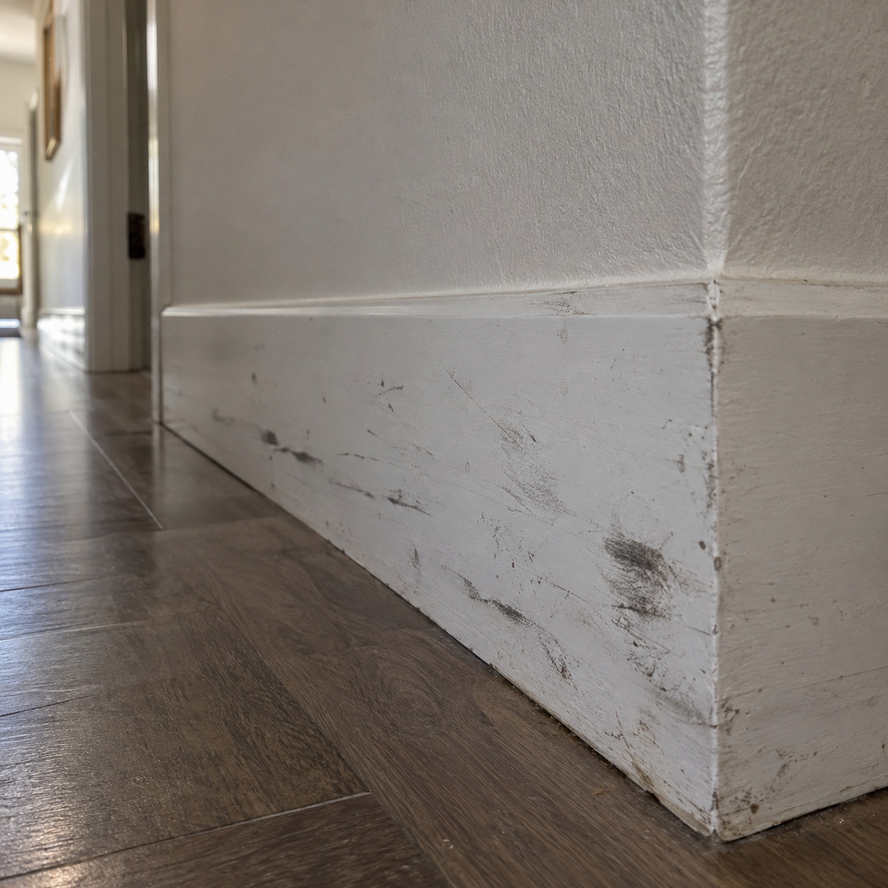 Trim Painted With Leftover Flat Wall Paint
