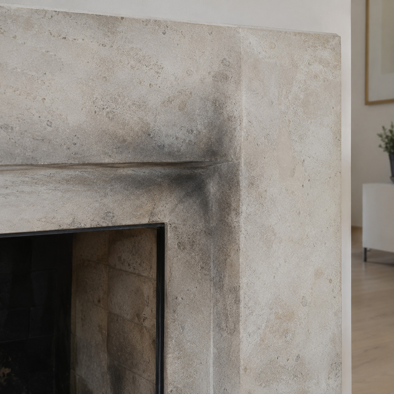 A Porous Limestone or Soft-Plaster Surround