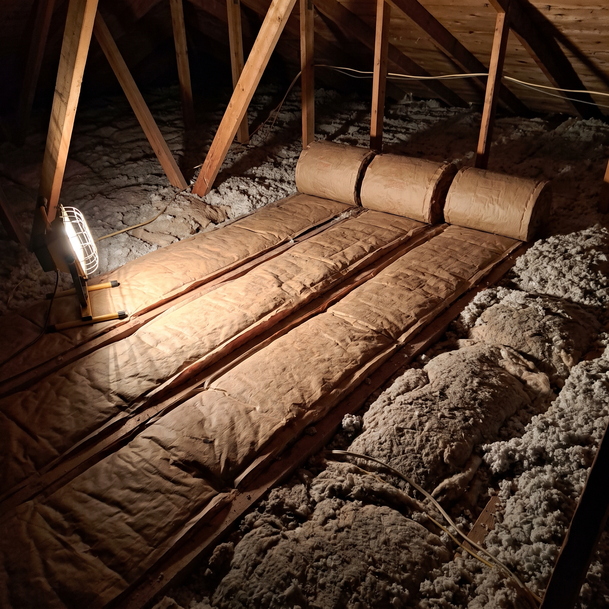 Faced Batts Laid Over Existing Insulation