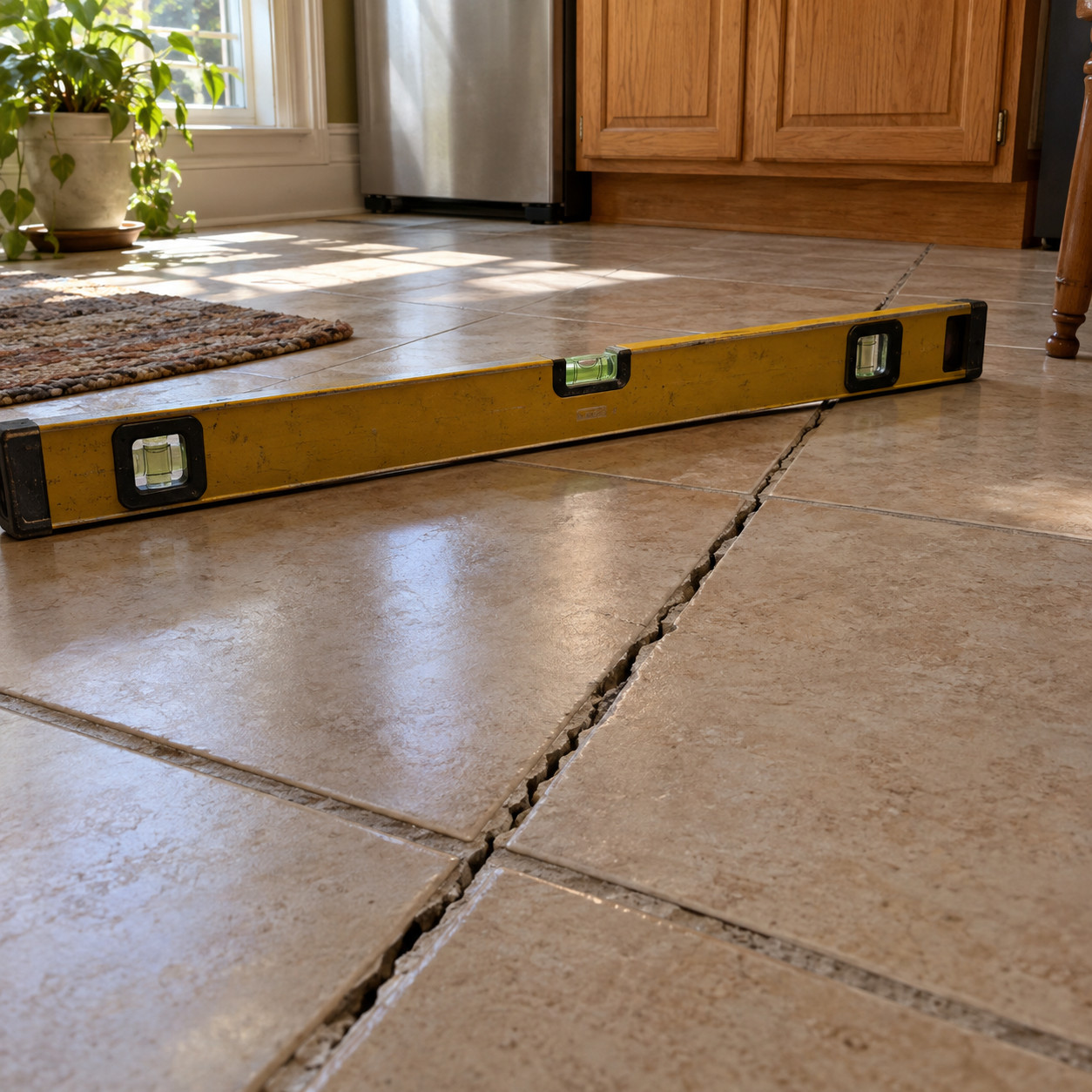 Stone Countertops and Tile Floors on Century-Old Joists