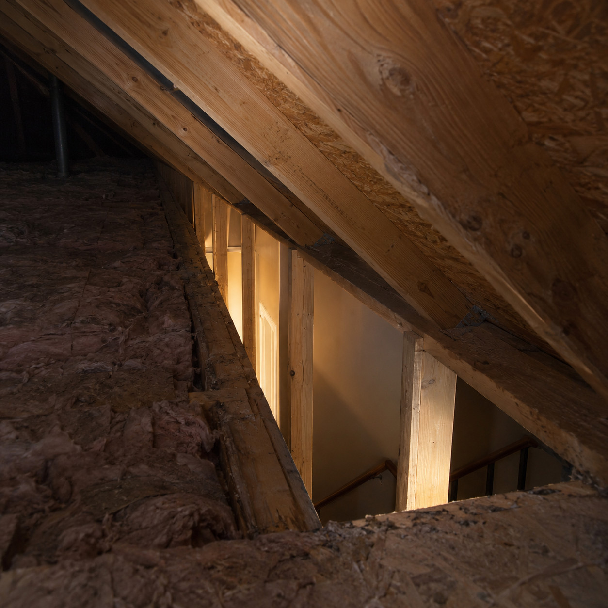 The Slanted Ceiling Over the Stairwell