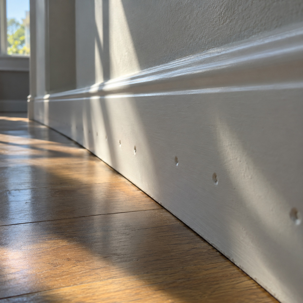 Nail Holes Filled With Painter's Caulk