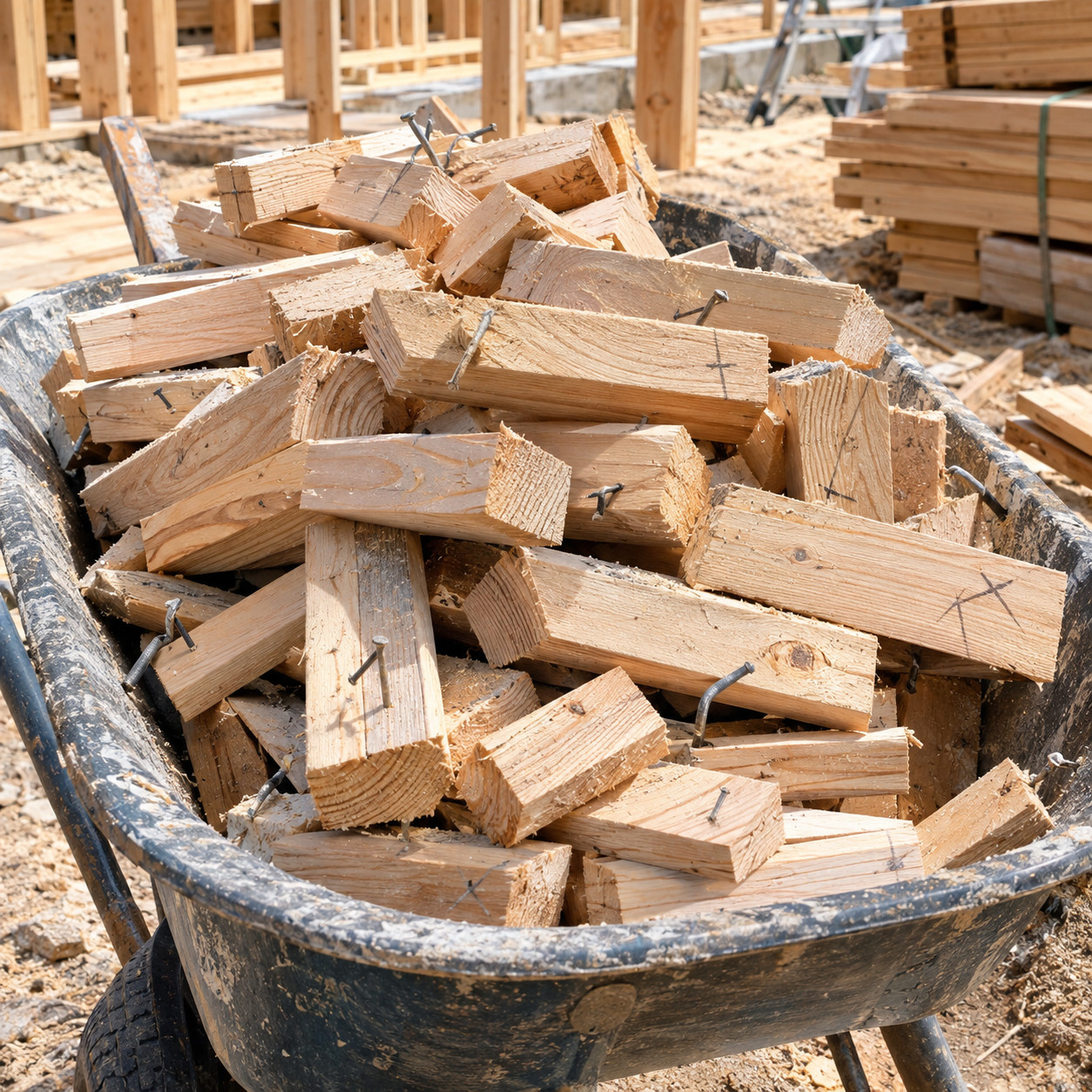 Burning Construction Scrap 2x4s
