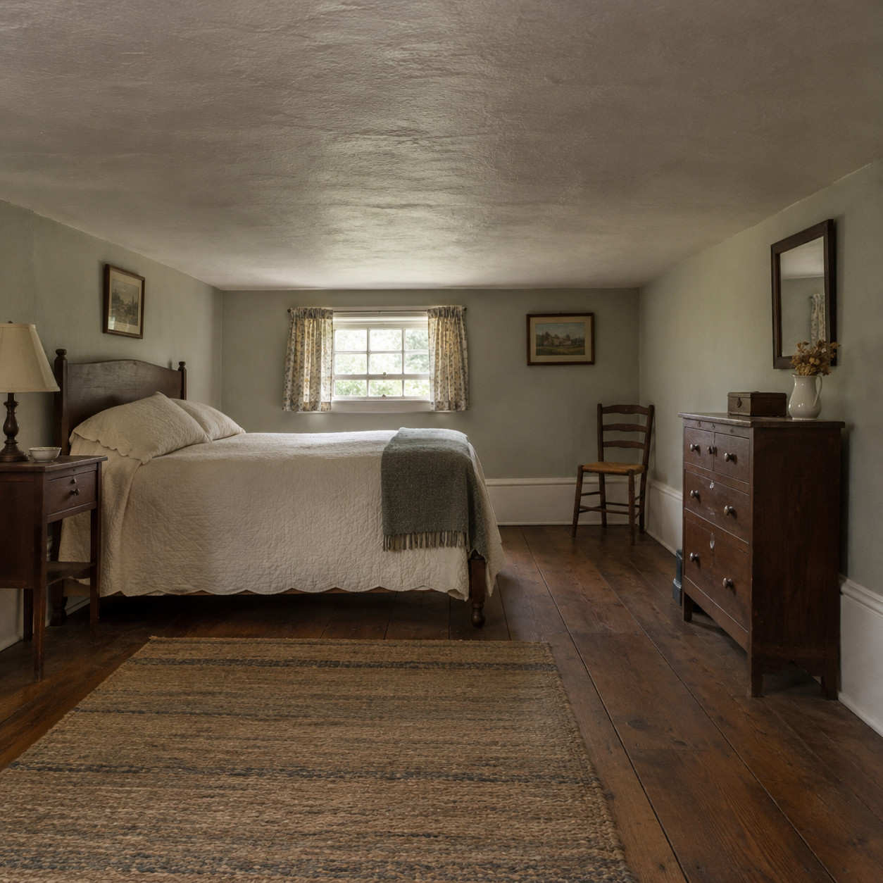 Oversized 7-Inch Baseboard in a Low-Ceiling Cottage