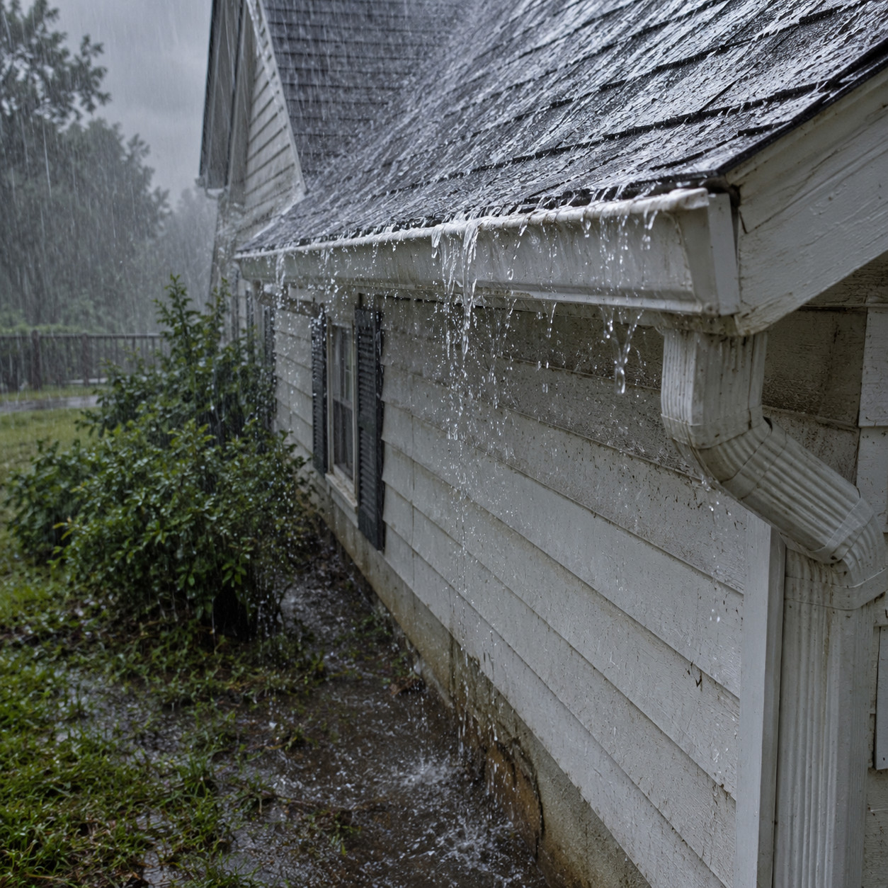 Wood Gutters Replaced With Undersized K-Style Aluminum