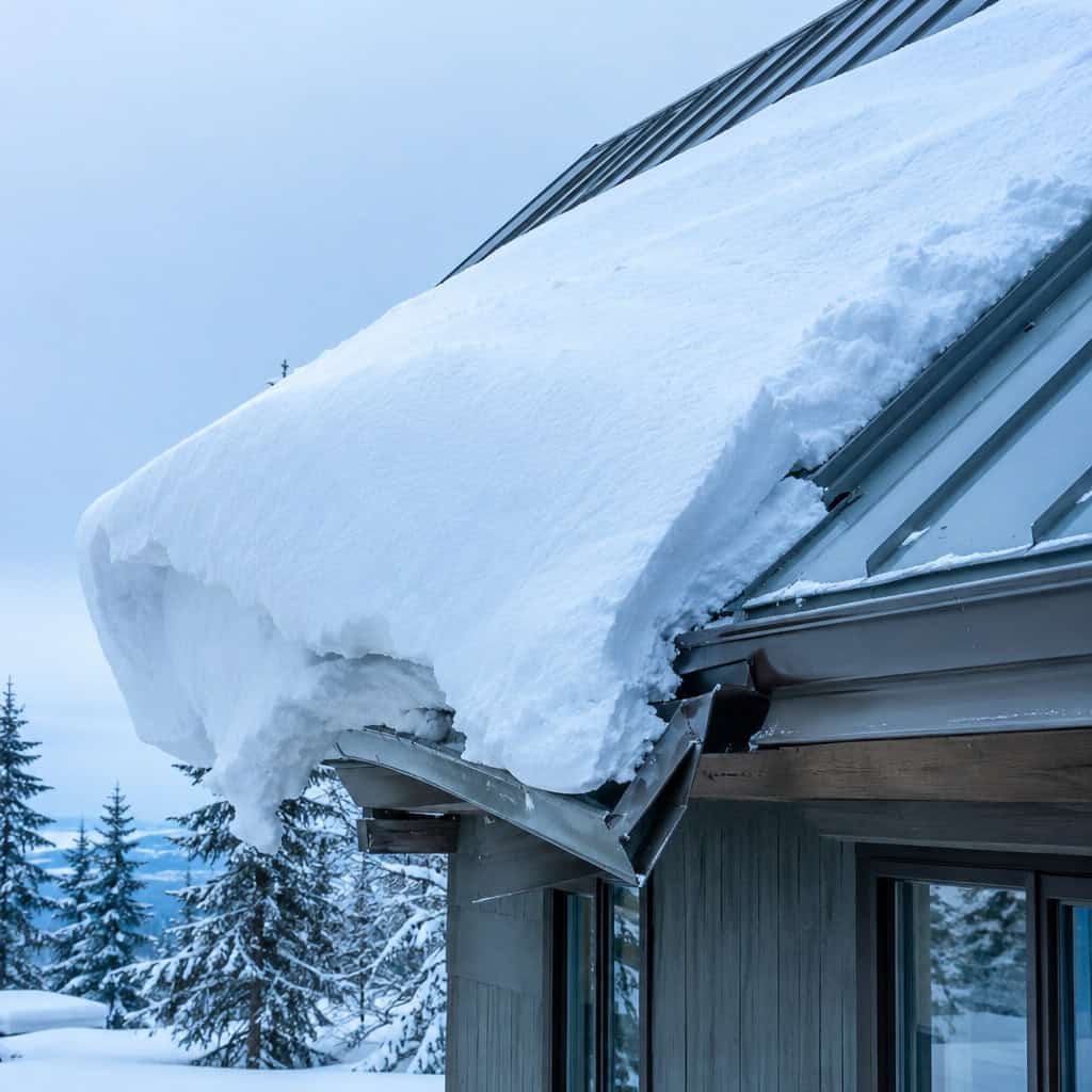 A Metal Roof With No Snow Guards