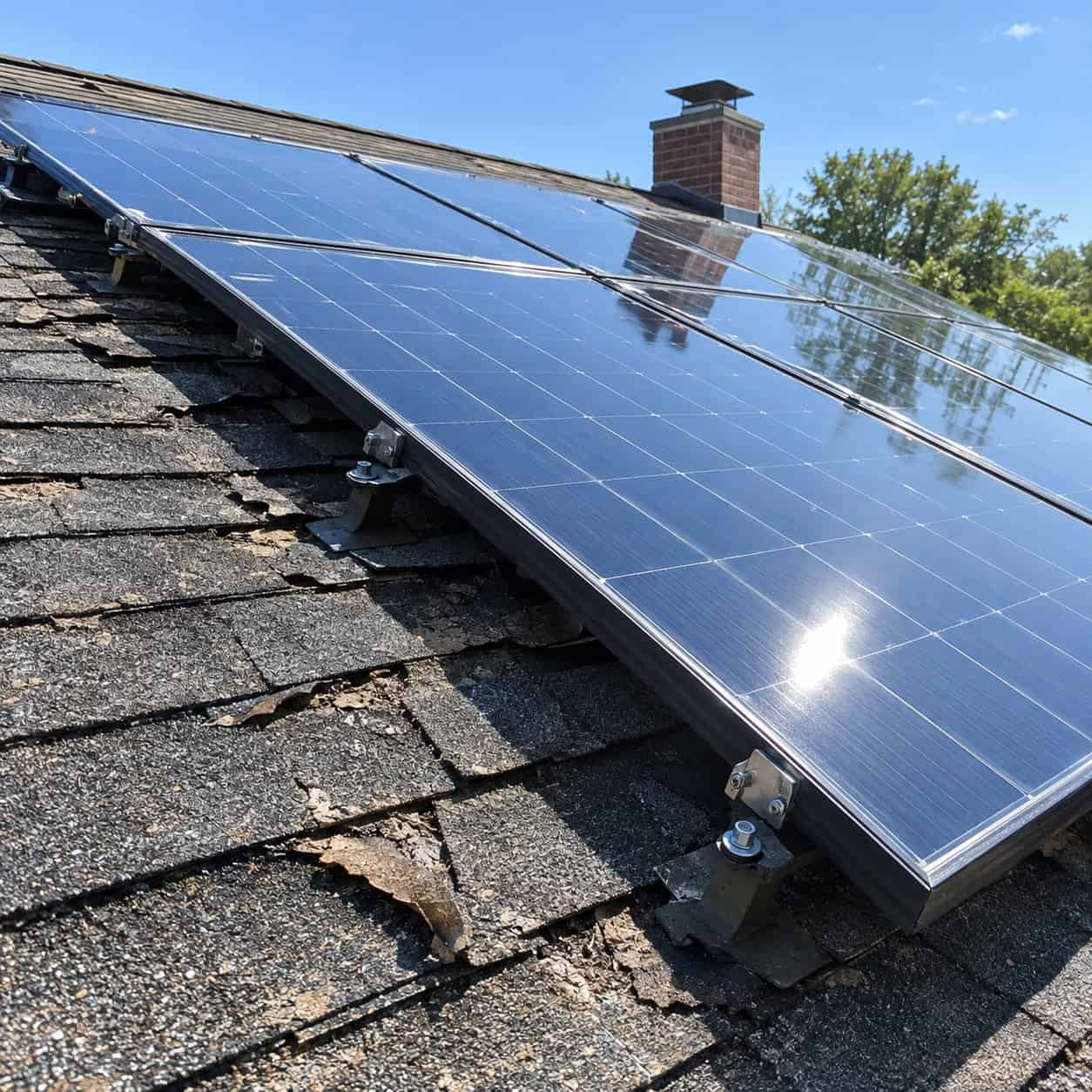 Mounting Solar Panels or a Dish on a Roof With Five Years Left