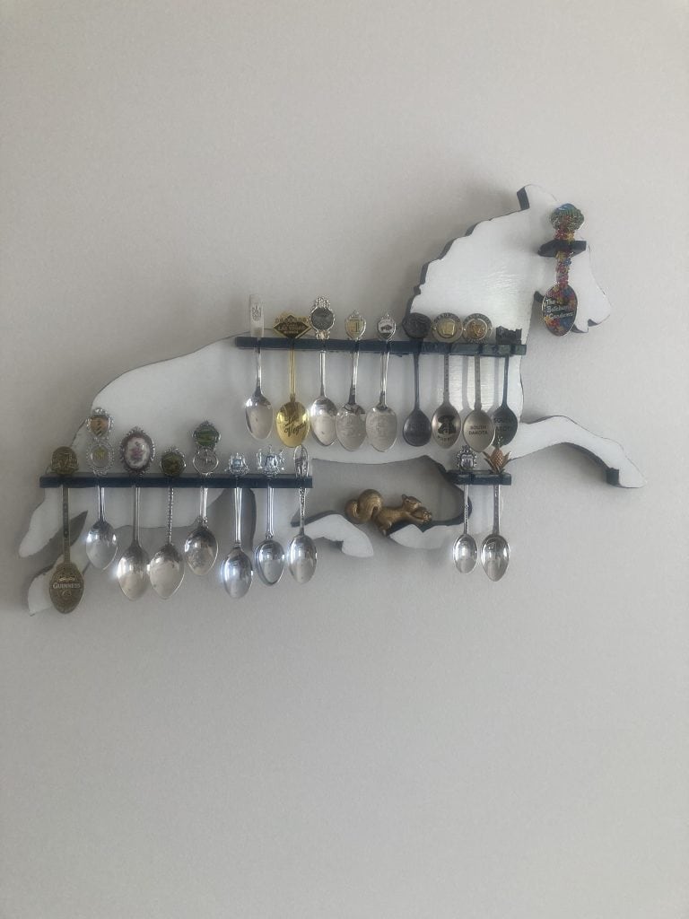 Horse-Shaped Spoon Rack Cut From Leftover Kitchen Cabinet Wood