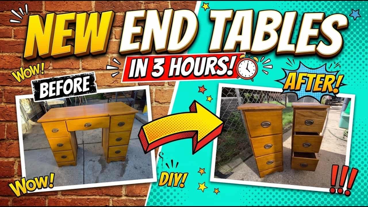 Repurposing an Old Desk into End Tables and a Cabinet